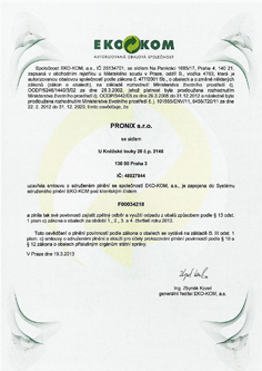 EKO-KOM Certificate