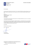 ROLLS-ROYCE SOLUTIONS LIEGE (predtým EURO-DIESEL a KINOLT) Certificate